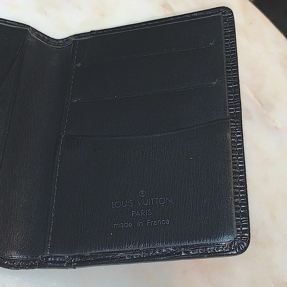 LOUIS VUITTON POCHETTE BLACK EPI LEATHER VINTAGE CARDHOLDER WALLET FRANCE